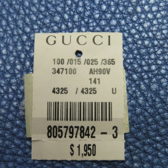 Gucci Nouveau Fringe Bag Blue Metallic Leather - Picture 5 of 8